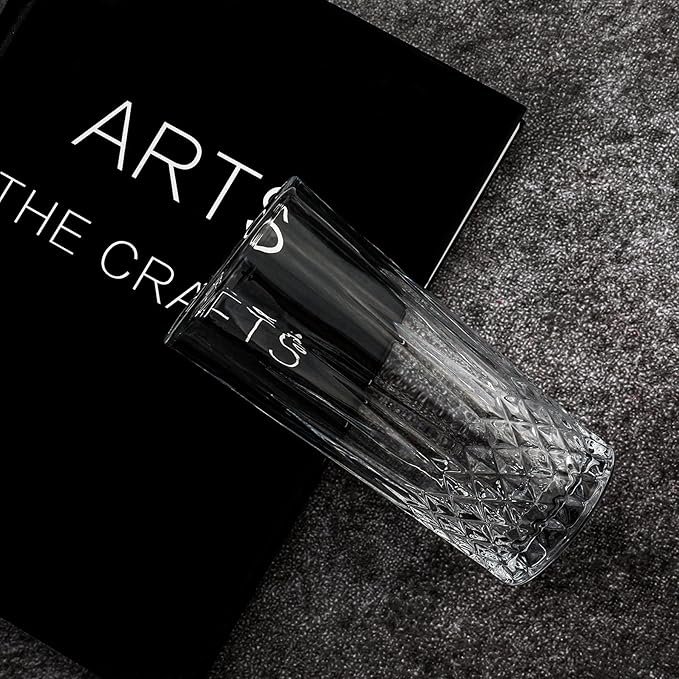 Drinking Glasses Set of 6 - Highball Glasses - 11 oz Tall Water Glass Sets - Glassware for Bar Mixed Drink Cocktail, Juice, Mojito, Iced Tea