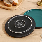 GZG Ceramic Dinner Plates Set of 4,10 Inch Stoneware plate Set,Microwave and Dishwasher Safe Kitchen Utensils,Stackable,Scratch Resistant (Dark Green)