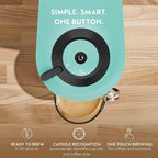 Nespresso Vertuo Pop+ Coffee and Espresso Maker by Breville with Milk Frother, Aqua Mint