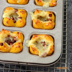 CHEFMADE Brownie Cake Pan, 6-Cavity Non-Stick Square Muffin Pan Blondie Bakeware for Oven Baking (Champagne Gold)