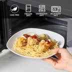 fMBB Ceramic Large Soup Bowls, 8.6 Inches, Modern 4-Piece Deep Salad Plates Set, Porcelain Square Plates, for Fruit, Cereal, Dessert, Snack - White