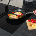 Guy Fieri's Flavortown 15-Piece Ceramic Cookware Set, Nonstick Pots and Pans for Cooking, Easy-Clean Kitchen Cookware, Made without PFAS PTFE PFOA, Induction Compatible, Oven & Dishwasher Safe, Black