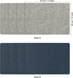 Myir JUN Placemats Dual Sided, Faux Leather Place Mats Set of 6 Indoor Placemat for Dining Table Outdoor Place Mat Manteles Individuales Square Non-Slip Washable Table Mats (Gray Blue, Set of 6)