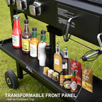 Brand-Man Propane Gas and Charcoal Grill Combo, Dual Fuel BBQ Combo Grill with Stainless Steel Dual Lids & 2 Side Shelves for Outdoor Kitchen & Backyard Barbecue Cooking