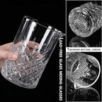 2 Pack Crystal Cocktail Mixing Glasses, 24oz, Thick Weighted Bottom, Professional Bartender's Mixer Glass Stirring Glasses, Bar Tools