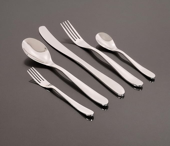 Windsor Silverware Set, 30 Piece Forged Flatware Cutlery Premium Stainless Steel, Service for 6, for Kitchen, Home, Wedding, Party, Mirror Polished Dishwasher Safe. (Silver Polish)