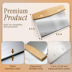 Multipurpose Bench Scraper, Dough Scraper and Dough Cutter for Flat Top Griddle, Bread, Pizza, and Pastry – Stainless Steel Griddle Scraper Chopper for Baking and Cooking