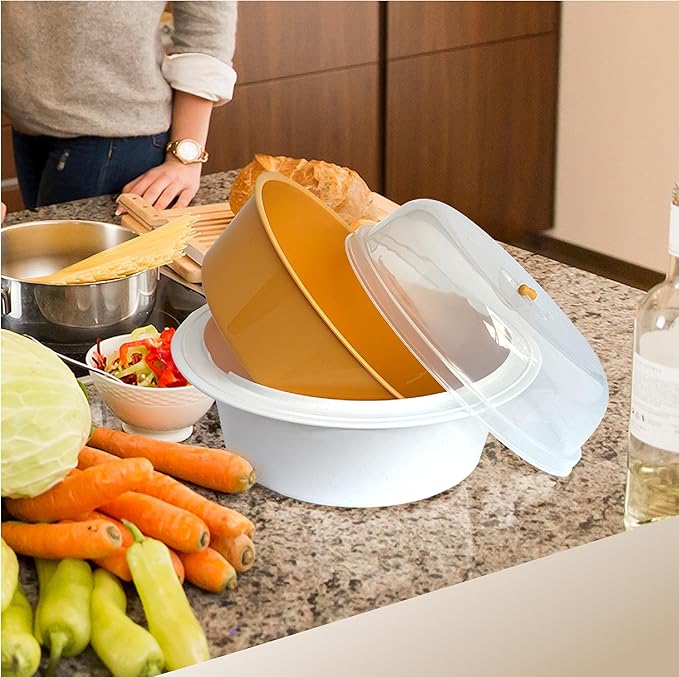 Trenton Gifts Microwave Steamer for Vegetables - Veggie Steamer Microwavable, Ideal for Cooking Fresh Vegetables. BPA Free, Dishwasher Safe