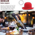 Monkey Business Silicone Wine Stopper | Seals Bottle and Keeps Wine Fresh/Cute Wine Accessories/Kitchen Gadgets/Bowler Hat Bottle Stopper (Set of 2)