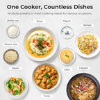 TOKIT Rice Cooker 3 Cup Uncooked/6 Cup Cooked, Nonstick Inner Pot Ceramic Rice Cooker Small,24H Timer Delay & Keep Warm, Portable 9 Preset Functions for Brown Rice, Steam, Soup, Black