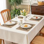 Romanstile Vinyl Placemats Set of 12-12 X 18 Inch - Heat Resistant Place Mats 100% Waterproof Oilproof Wipeable Reversible Faux Leather Table Mats for Kitchen/Dining/Party/Outdoor, Coffee