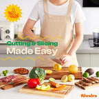 Riveira Acacia Wood Cutting Board - Gourmet Grandeur: 18 x 12 Wooden Board for Kitchen - Natural Decorative Chopping Board With Innovative Juice Grooves