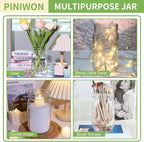 Wide Mouth Mason Jars 32 oz with Airtight Lids and Bands, 12 Pack Quart Canning Jars, Clear Glass Mason Jars for Canning, Pickling, Preserving, Meal Prep, DIY Projects