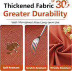 Laolitou Fall Tablecloth Rectangle Linen Waterproof Textured Burnt Orange Table Cloth, Washable Wrinkle Free Spill Proof Fabric Tablecloths for Thanksgiving Dining Table Kitchen Holiday, 52x70 Inch