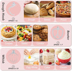 Kitchen in the Box Stand Mixer, 3.5QT Two Bowls Small Kitchen Electric Mixer, 10-Speed Portable Lightweight Matte Finish with Egg Whisk, Dough Hook, Beater (Rose Pink, 3.5QT)