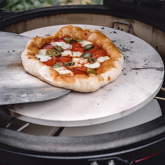 Kamado Joe 20-inch Ceramic Pizza Stone for Brick-Oven Style Pizza Compatible with Kamado Joe Big Joe 24-inch Charcoal Grill and Smokers, Model BJ-PS24