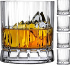 NUDE Whiskey Glasses Set of 4 DOF – 11.25 oz Premium Lead-Free Crystal Old Fashioned Rocks Glasses for Whisky, Scotch, Bourbon & Cocktails – Clear Heavy Base, Dishwasher Safe Barware Luxury Gift Set