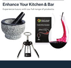 Hicoup Wine Opener - Professional Corkscrews for Wine Bottles w/Foil Cutter and Cap Remover - Manual Wine Key for Servers, Waiters, Bartenders and Home Use - Stainless Steel w/Moonstone Resin Inlay