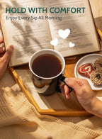 Sweese Porcelain Coffee Mugs - 16 Ounce (Top to the Rim) for Coffee, Latte, Tea, Cocoa, Set of 4, Black