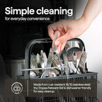 Luciella Tropea Polished Flatware Set for 8, 45-Piece Premium 18/10 Stainless Steel Silverware Set with Serving Utensils, Modern Mirror Finish, Rust Resistant, Dishwasher Safe