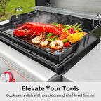 Utheer Nonstick Reversible Aluminum Ceramic Griddle 23" x 16", 70% Lighter 2-in-1 Flat & Ribbed Grill Griddle, Warp-Resistant, PFAS-Free, 100% Recyclable Stovetop Griddle for Gas, Charcoal,Outdoor BBQ