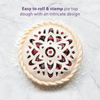 Talisman Designs Pie Top Cutter | 10-Inch | Red | Pie Crust Cutter | Pie Decorating Tools | Pie Pastry Baking Accessories | Stencil Crust Cutout