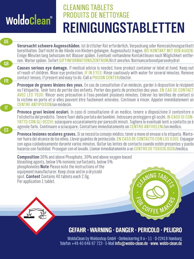 Cleaning Tablets for Espresso & Coffee Machine 40 Tabs - compatible with Breville Espresso Machines