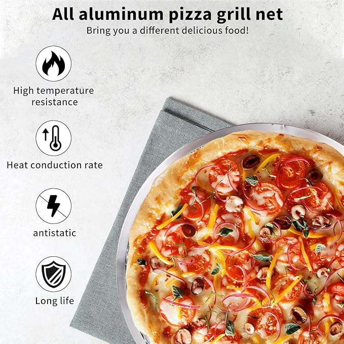 8 Pcs 8 Inch Pizza Pan with Holes Aluminum Mesh Pizza Screen Seamless Round Mesh Pizza Tray for Oven Nonstick Baking Pizza Sheet for Home Kitchen Bakery Restaurant BBQ Party Cookware Supplies