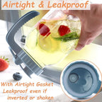 Mason Jar Pitcher 32 OZ With Pour Spout Lids 1 Quart Wide Mouth Water Pitcher Airtight And Leakproof Glass Carafe With Handle And Flip Cap For Milk, Iced Tea, Cold Brew Coffee, Juice, Infused Water