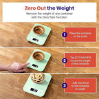 Etekcity Food Kitchen Scale, Digital Grams and Ounces for Weight Loss, Baking, Cooking, Keto and Meal Prep, Large, Green