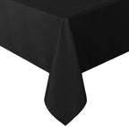 sancua Square Tablecloth - 60 x 60 Inch - Water Resistant Spill Proof Washable Polyester Table Cloth, Decorative Fabric Table Cover for Dining Tables, Buffet Parties and Camping, Black