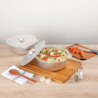 Foil Lux 5.6 Quart Pans And Lids, 100 Disposable Pots With Lids - Oven-Ready, Stove Compatible, Aluminum Foil Baking Pans, Freezable, For Outdoor Camping, Vacation, Picnic, And More - Restaurantware