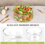 155oz Large Glass Trifle Bowl - Versatile Salad & Dessert Serving Bowl for Ice Cream, Cakes, Fruit, Baking and Party Display - Elegant Modern Design, Microwave & Dishwasher Safe (9 Inch)
