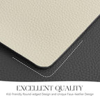 MOSAYT Vinyl Placemats Set of 8, Heat Resistant Place Mats 100% Waterproof Washable & Wipeable Faux Leather Reversible Table Mats for Kitchen Dining Party Indoor Outdoor, 12" x 17", Grey/Beige