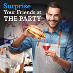 Highball & Chaser Cocktail Shaker Set: Bartender Kit for Home Bar Mixology Cocktail Bar Set Plus E-Book with 30 Recipes (Antique Gold)