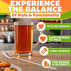 Ice Tea Spoons Long Stainless Steel Set of 8 – 9″ Iced Tea Spoons Long Handle with Classic Elegant Design – Rust-Resistant & Dishwasher Safe | For Milkshakes, Cocktails, Desserts & Tall Glass Drinks