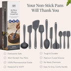 GIR: Get It Right 10 Piece Silicone Utensil Set - Ladle, Spatula, Flip, Spoon & Spoonula, Non-Stick, Heat Resistant, Dishwasher Safe, Silicone Kitchen Utensils, Baking Supplies