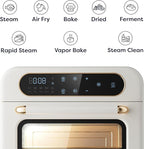 CIARRA 8-in-1 Air Fryer Steam Oven Countertop, 13QT Mini Toaster Oven with Steam, Rapid Steam, Air Fry, Vapor Bake, Steam Clean, Bake, Dried, Ferment, White