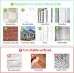 50 Pack Clear Adhesive Hooks, 37lb(Max) Heavy Duty Self Adhesive Hooks, Sticky Wall Hook with No Damage and Quick Assembly, Waterproof Bathroom Kitchen Wall Accessories Hanger and Holder