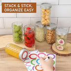 12 oz Mason Jars with Lids & Bands 8Pack, Canning Jars with Stickers and Sponge Brush, Ideal for Jelly Spice Honey Herbs Storage,Party and Wedding Favors