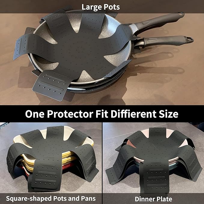 Pot and Pan Protectors for Stacking, Pot Pan Separators Cookware Protector 3 Pack, Dividers Anti-Slip Foldable for Multiple Sizes Pots and Pans Avoid to Scratching or Marring