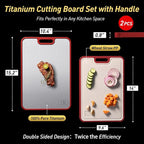 2 Packs Titanium Cutting Boards for Kitchen Chopping Board Butcher Block 2 in 1 Pure Titanium Gift Best Mama Mom Ever Christmas Xmas Birthday Law Step Who Have Everything Good Unique Useful Present