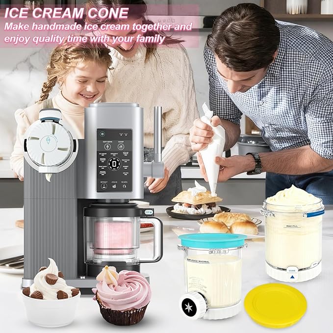 4 Pack Creami Swirl Pints and Lids Compatible with Ninja Swirl Ice Cream NC700 NC701 Series & Soft Serve Makers, BPA-Free, Dishwasher Safe, 16oz Cup, 5 Years Warranty