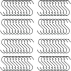 RHBLME 100 Pack S Hooks - 2.8 Inch Small Heavy Duty Stainless Steel S Hooks for Hanging Jeans, Cooking Utensils, Potted Plants, etc