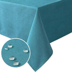 H.VERSAILTEX Linen Textured Table Cloths 54 x 80 Inch Premium Solid Tablecloth Spill-Proof Waterproof Table Cover for Dining Buffet Feature Extra Soft and Thick Fabric Wrinkle Free, Teal