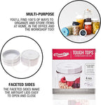 Masontops Tough Tops - Ball Wide Mouth Mason Jar Lids Plastic Leakproof - BPA-Free White Plastic Mason Jar Lids - Reusable Dry Canning Lids fit Ball Jars (Ball Mason Jars not included)