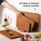 4 Packs Bamboo Cutting Board Set with Holder Over Sink Chopping Board Christmas Xmas Birthday Day Gifts Ideas Grandmother Gigi Granny Nana Glamma Mawmaw Yaya Abuela Abuelita Mamaw Mimi Nonna Oma Meme