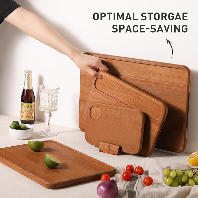 4 Packs Bamboo Cutting Board Set with Holder Over Sink Chopping Board Christmas Xmas Birthday Day Gifts Ideas Grandmother Gigi Granny Nana Glamma Mawmaw Yaya Abuela Abuelita Mamaw Mimi Nonna Oma Meme