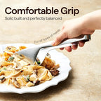 Luciella Ponza Flatware Set for 12, 65-Piece Stainless Steel Silverware Set with Serving Utensils, Timeless Hammered Design, Rust-Resistant, Mirror Polished & Dishwasher Safe