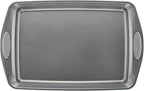 Rachael Ray Nonstick Bakeware Set with Grips, Nonstick Cookie Sheets / Baking Sheets - 3 Piece, Gray with Sea Salt Gray Grips